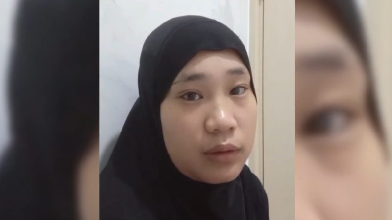 Tenaga kerja wanita (TKW) asal Desa Amosilu, Kecamatan Besulutu, Kabupaten Konawe, Sulawesi Tenggara menjadi pekerja migran di Oman bernama Eka Arwati. (Foto: potong video viral).