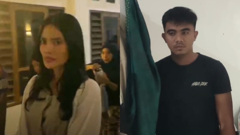 Pratu Dwicandra, prajurit Kodim 1430/Konawe Utara digerebek tengah berduaan dengan istri polisi berinisial TW (31) di kamar kos di Kelurahan Anduonohu, Kecamatan Poasia, Kota Kendari, Sulawesi Tenggara (Sultra), Jumat (17/4/2026) malam. (Foto: kolase foto dan video)