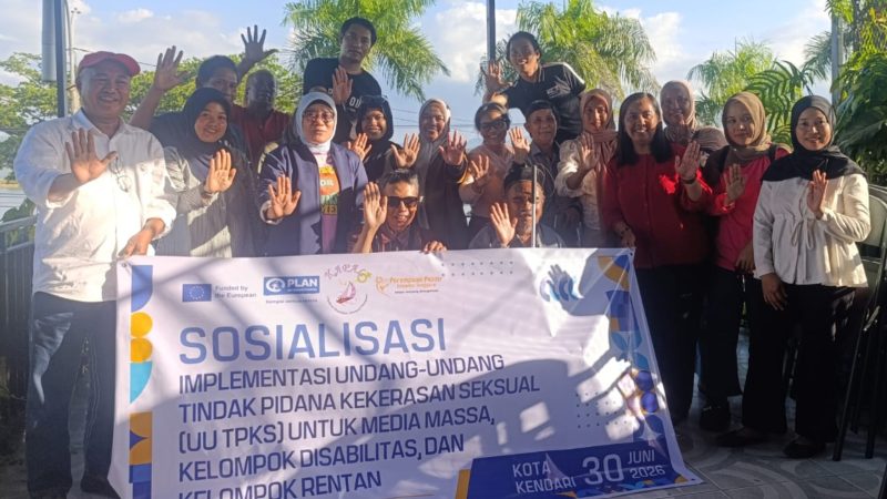 Sosialisasi penerapan Undang-Undang Tindak Pidana Kekerasan Seksual (TPKS) ke kelompok marginal dan disabilitas di Kota Kendari, Selasa (30/6/2026). (Foto: Istimewa)