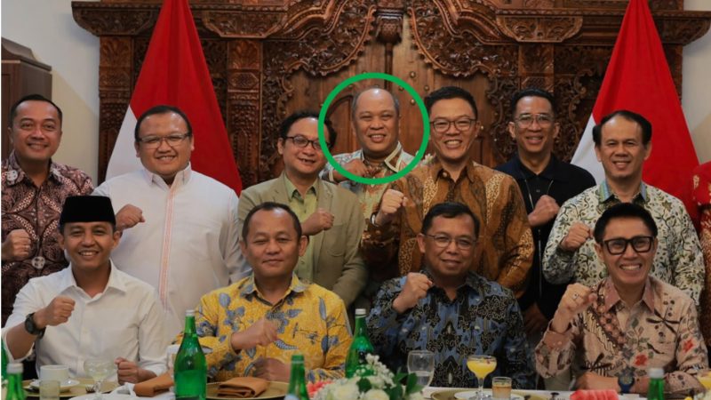 Kehadiran Ruksamin bersama orang istana dalam agenda pertemuan sekjen partai-partai politik anggota koalisi pemerintahan Presiden Prabowo Subianto di kediaman Sugiono pada Kamis (13/8/2026) malam. (Foto: Instagram Raja Juli Antoni)